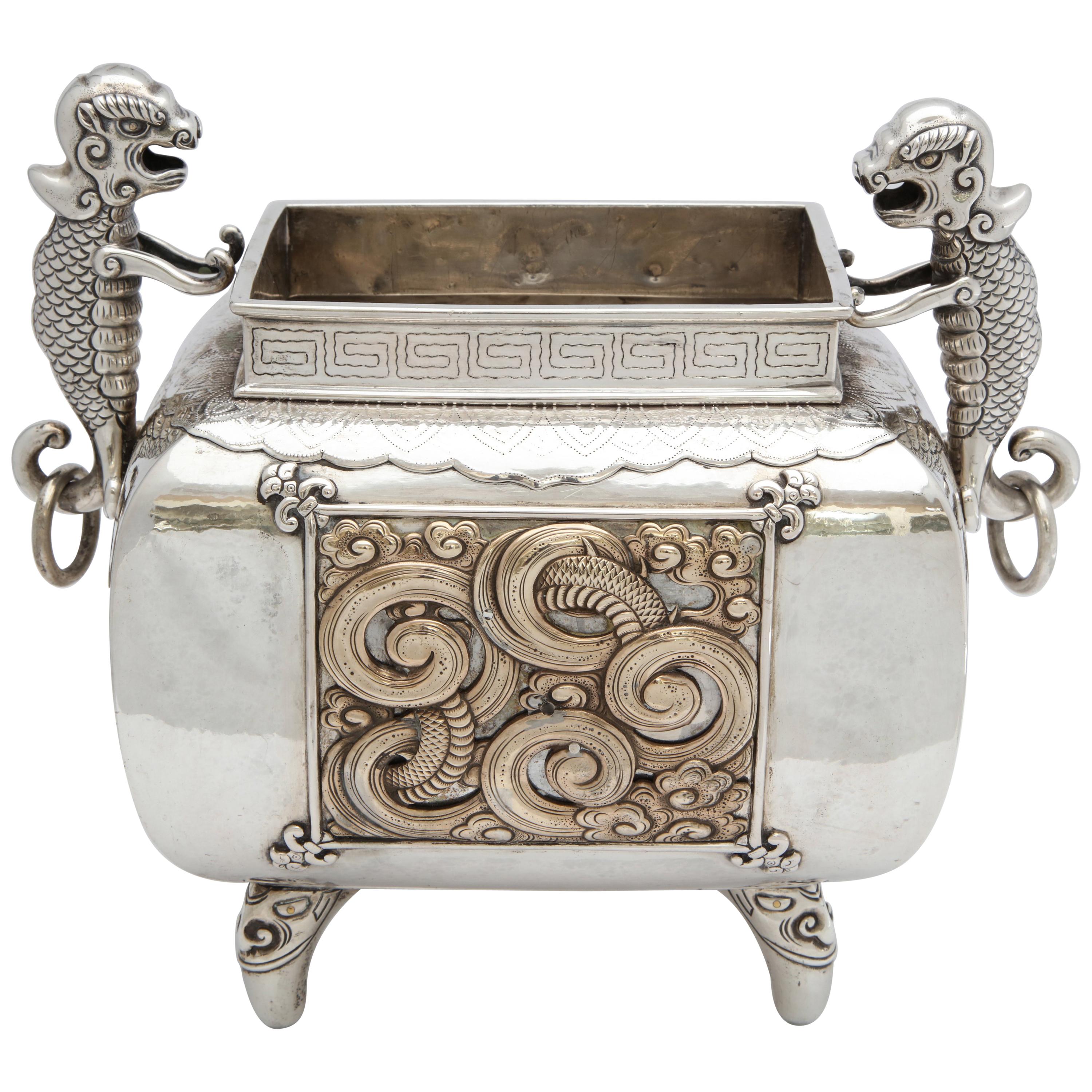Meiji Period Sterling Silver '.950' Footed Japanese Centerpiece