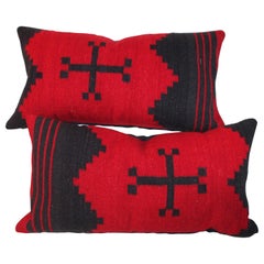 Antique Pair of Navajo Indian Weaving Pillows