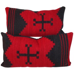 Vintage Navajo Indian Weaving Bolster Pillows / Pair
