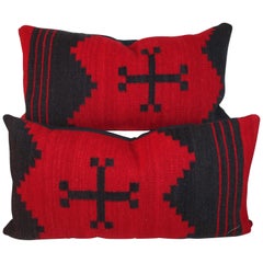 Paire de coussins traversins de tissage indien Navajo