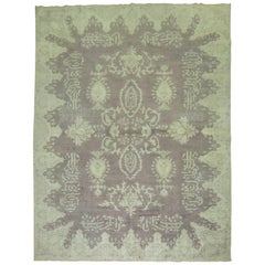 Gray Shabby Antique Oushak Rug