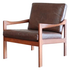 Retro Illum Wikkelsø Leather Armchair Chair Brown Niels Eilersen