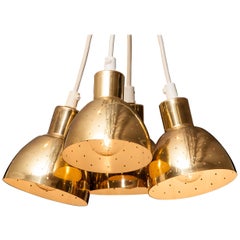 1960s Set of Four Brass Pendants by Hans-Agne Jakobsson for Markaryd, Sweden