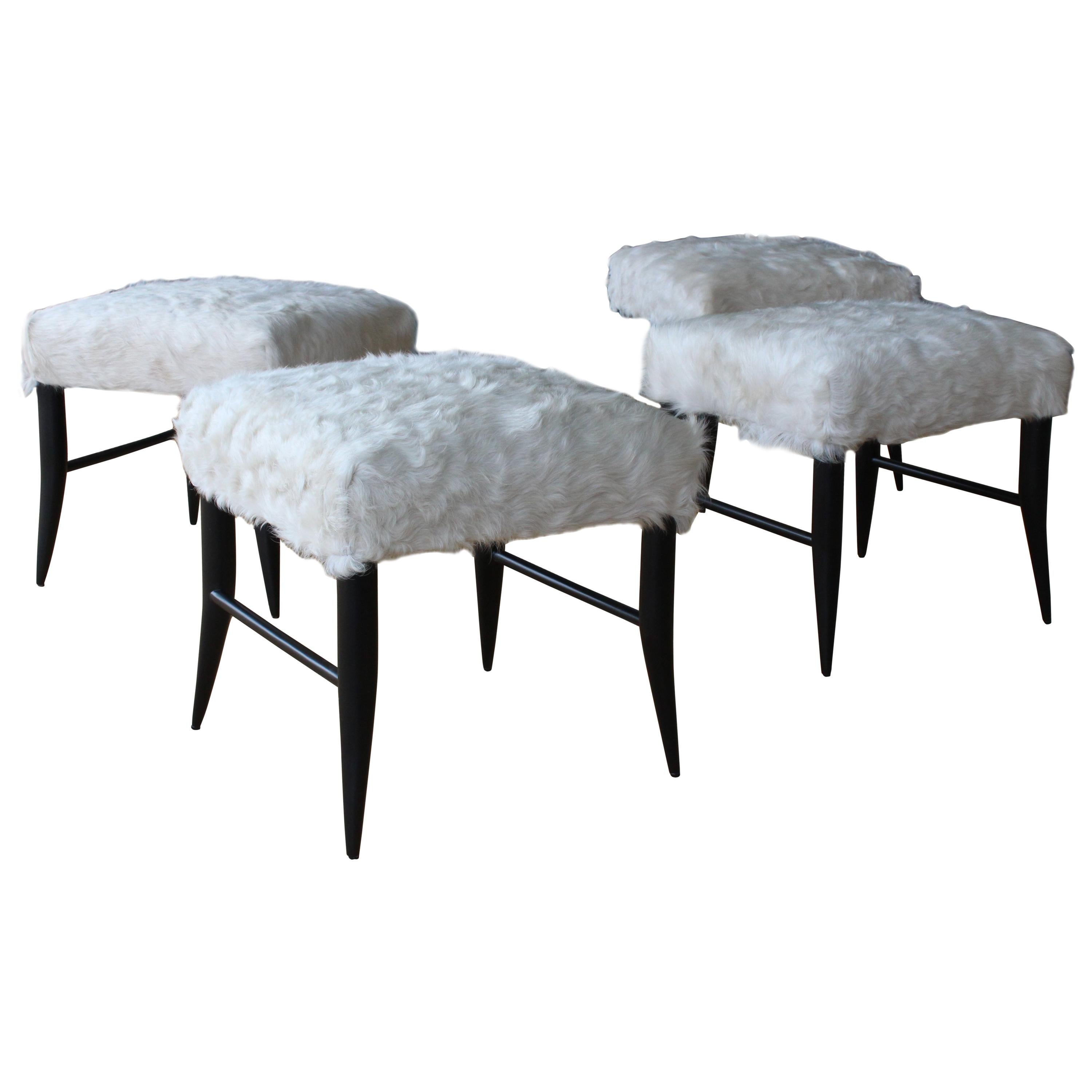 Croft Stool in Cowhide by Hollywood at Home. Two Available.