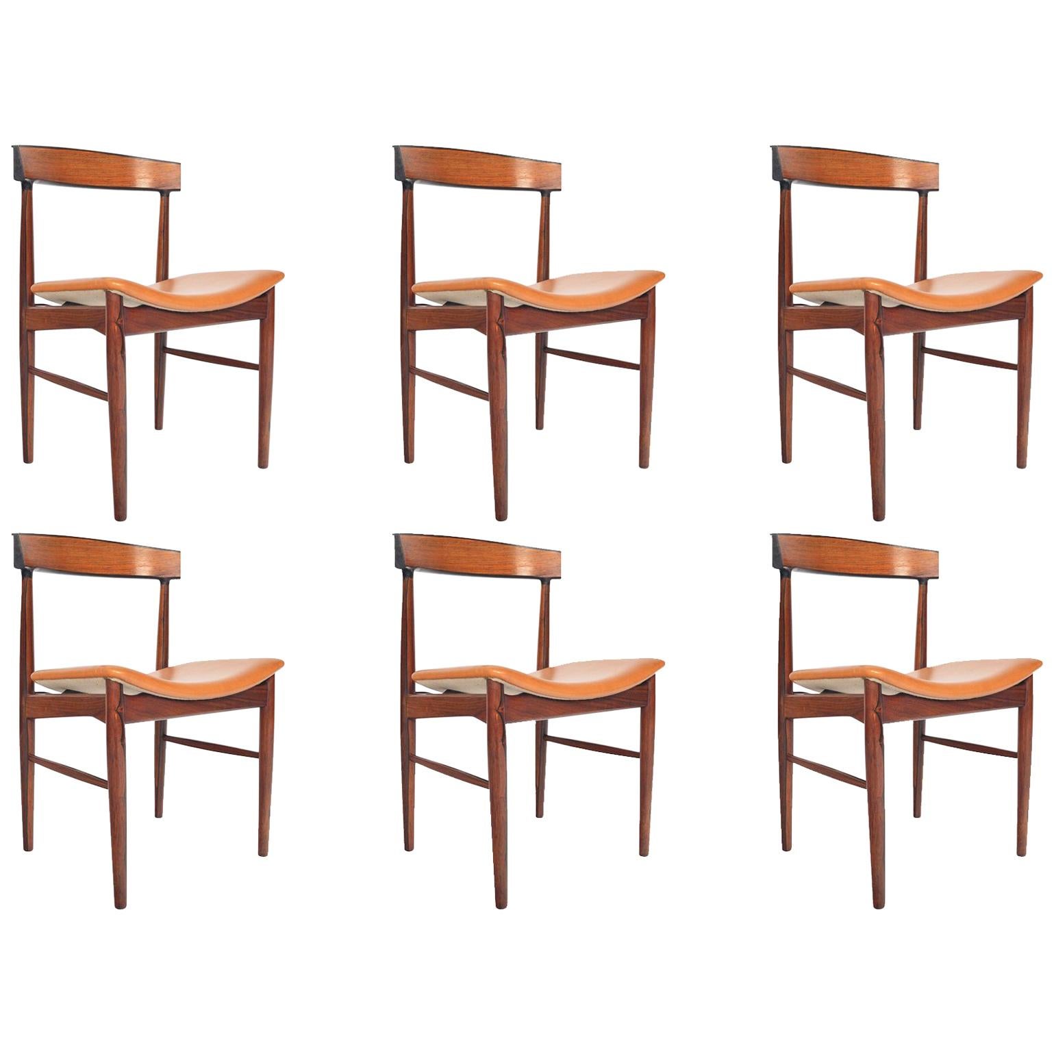 Set of Six Danish Modern Model 10 Rosewood Dining Chairs by Johannes Andersen