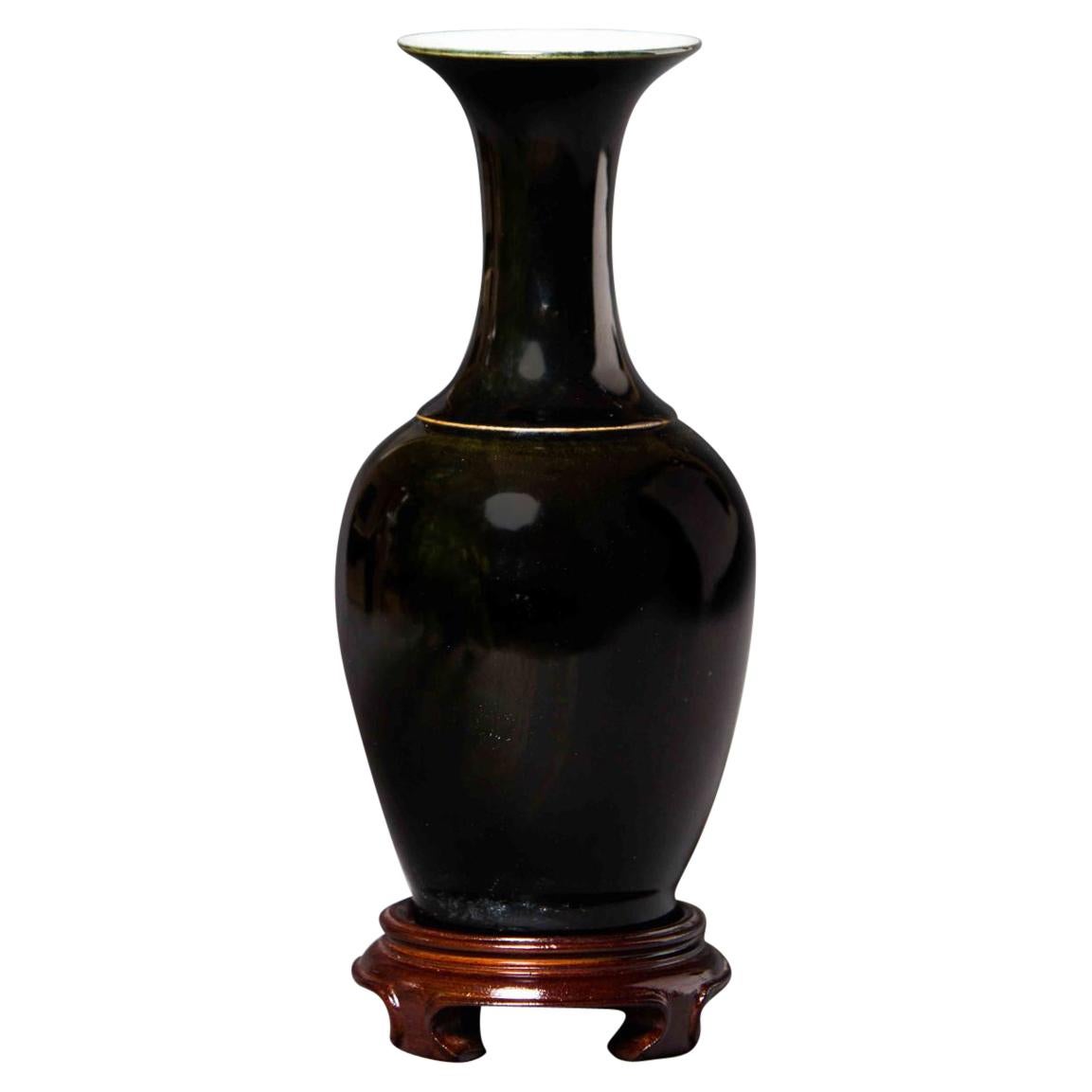 Mirror Black Glazed Jar, 1900, Chinese For Sale