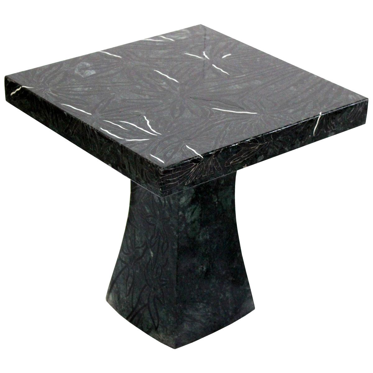 Palms Table in Green Marble Handcrafted in India by Stephanie Odegard For Sale