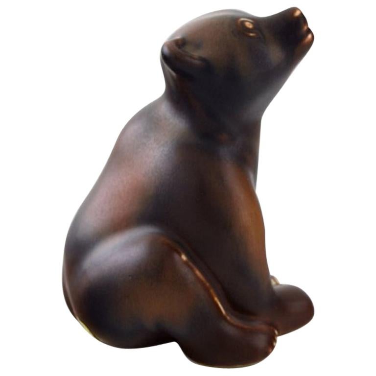 Rare Rörstrand Stoneware Figure by Gunnar Nylund, Bear