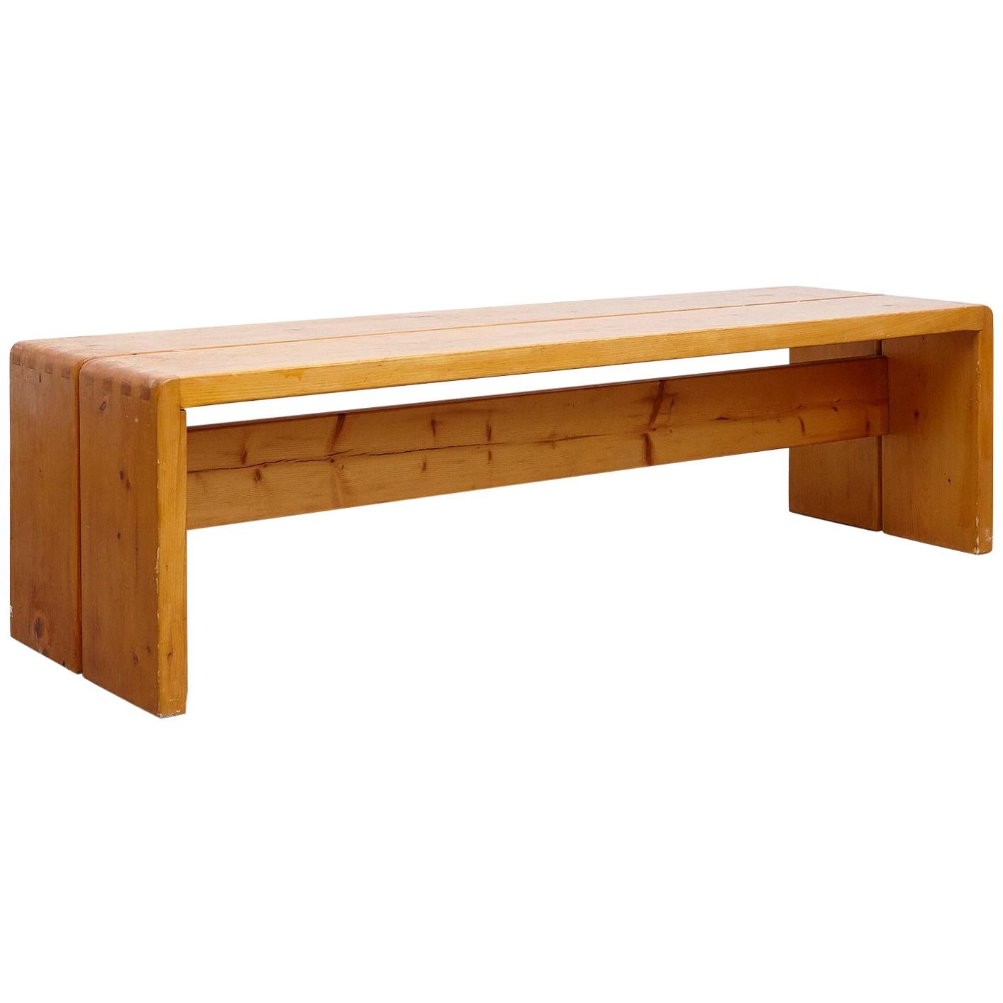 Charlotte Perriand, Mid Century Modern Large Wood Bench for Les Arcs, circa 1960