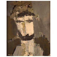 Hans Osswald, Swedish Artist, Oil on Board, Portrait of Man