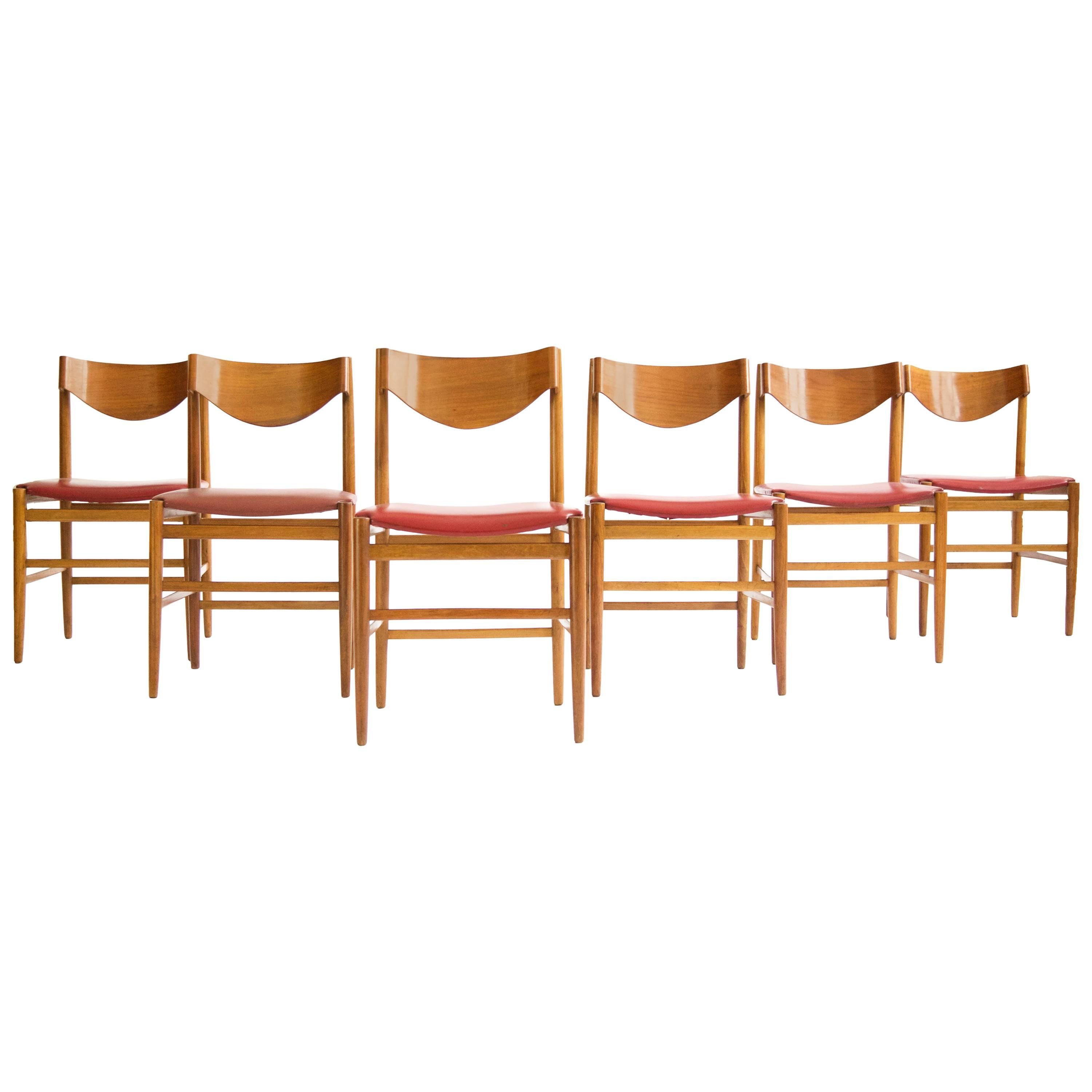 Gianfranco Frattini Ribbon Back Dining Chairs