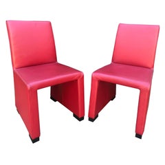 Vintage 1980s Wittmann's Austrian Red Leather Chairs