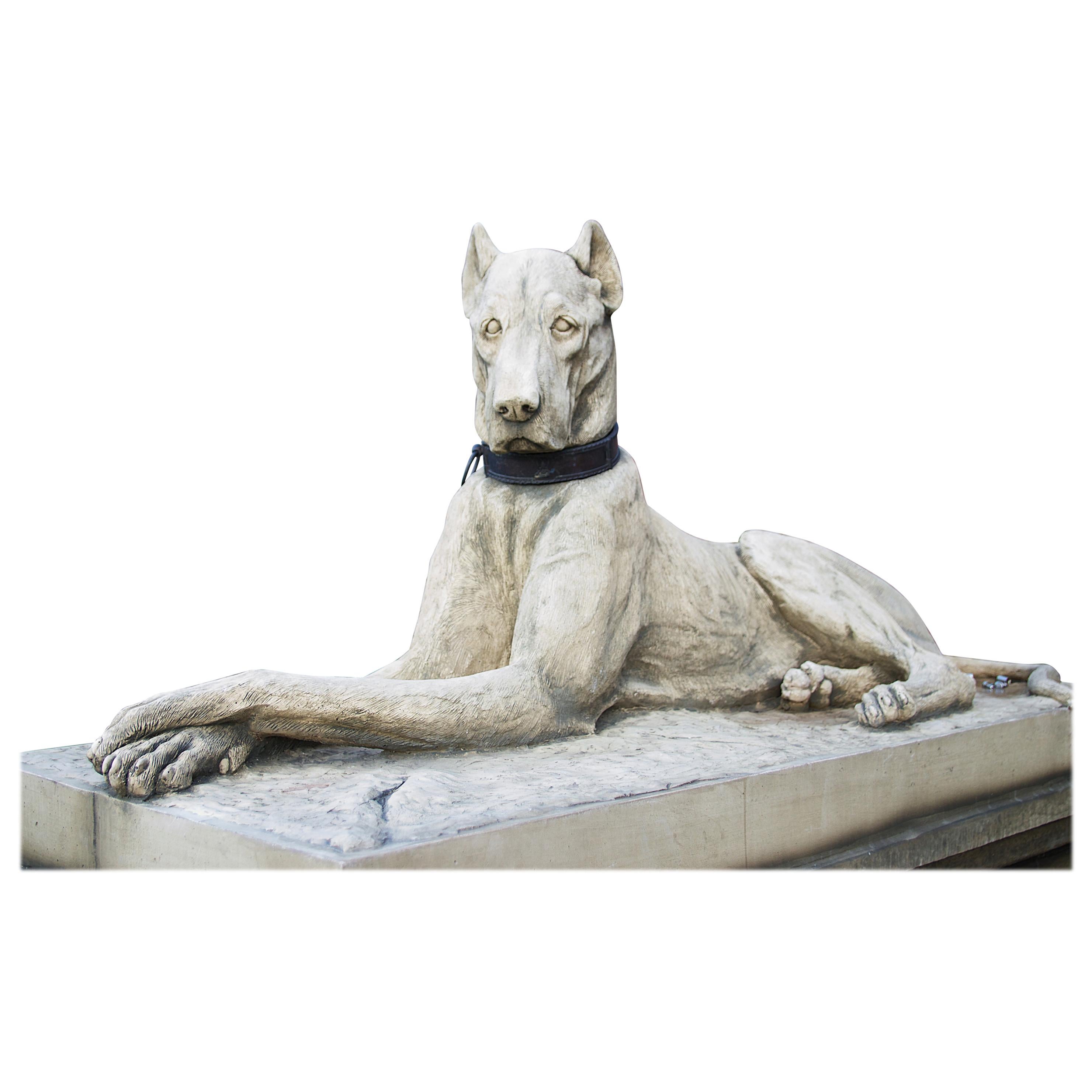 Pair of Large Hounds on Plinths For Sale