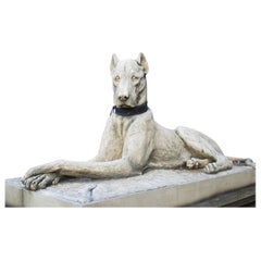 Pair of Large Hounds on Plinths