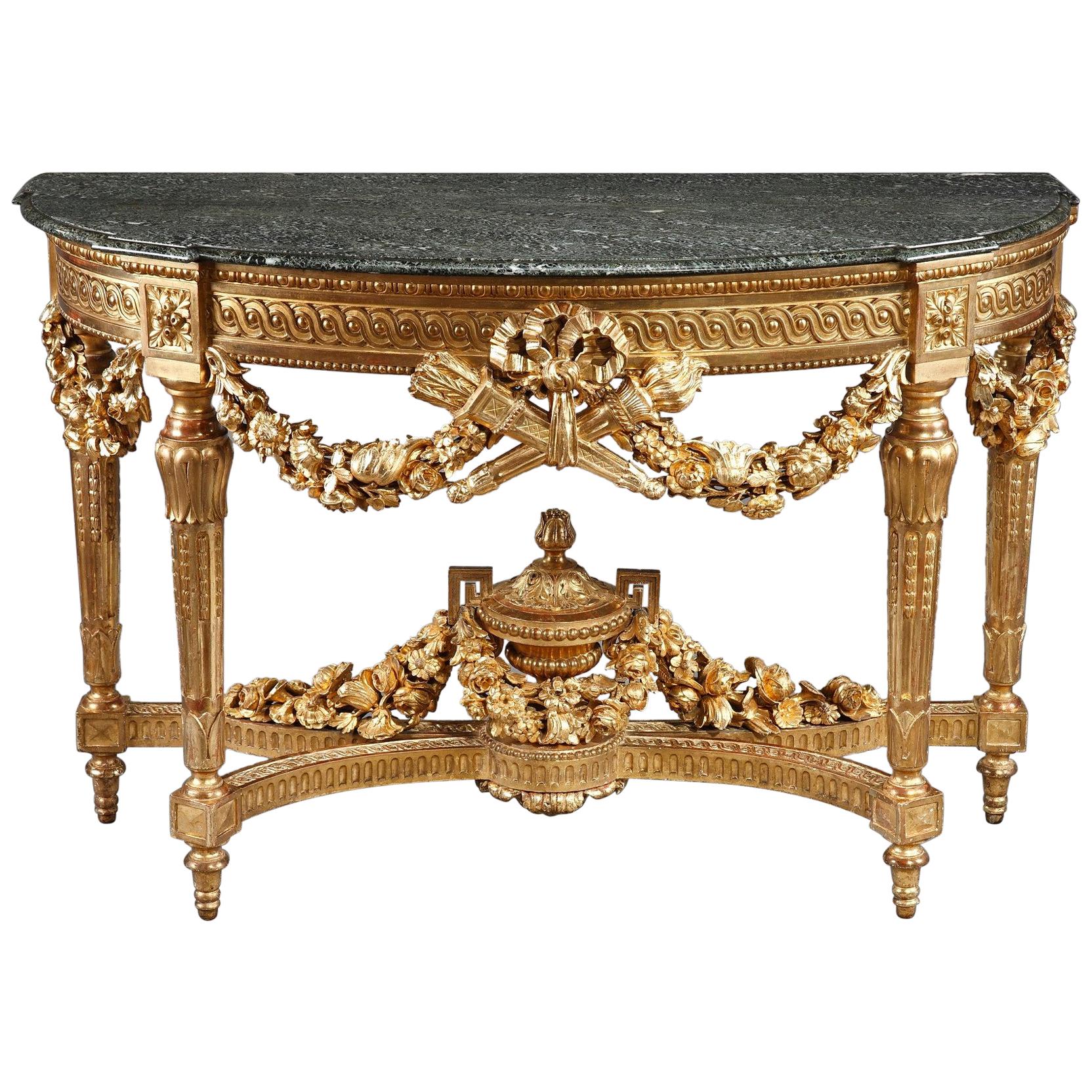 Louis XVI-Style Giltwood Console Table, circa 1860 at 1stDibs