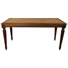 Late 19th Century Louis XVI Cane Piano Bench in Beech