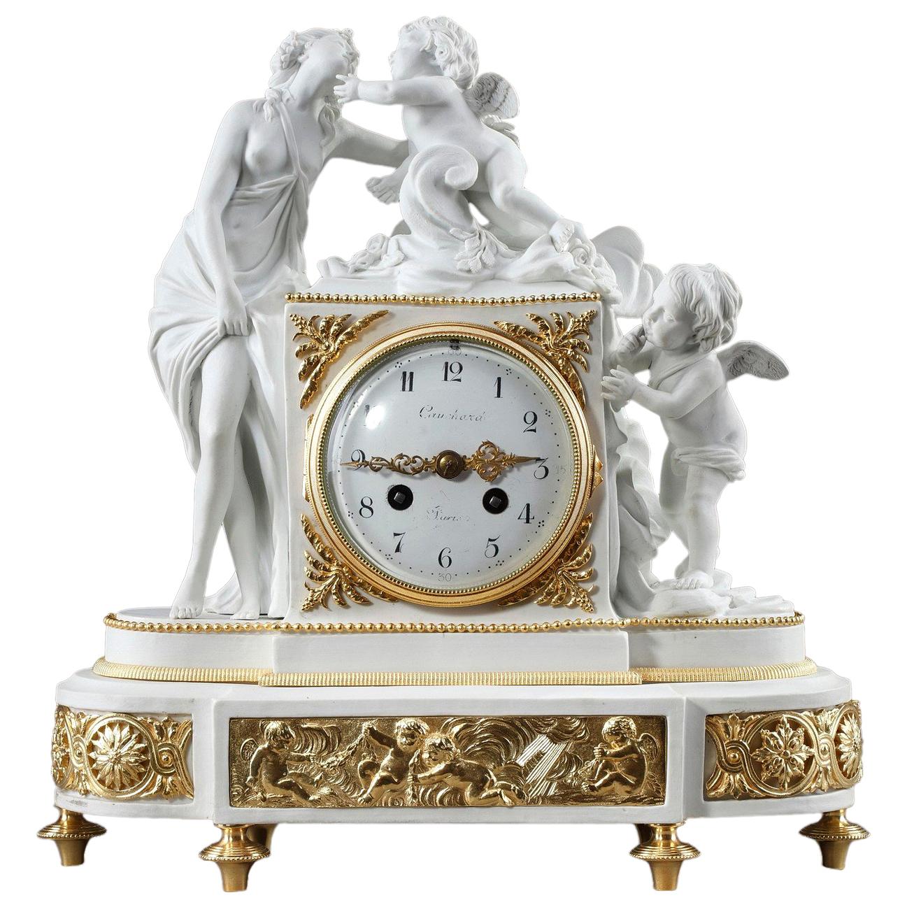 Uhr mit Pendel: Venus und Amor, im Louis-XVI-Stil von Samson