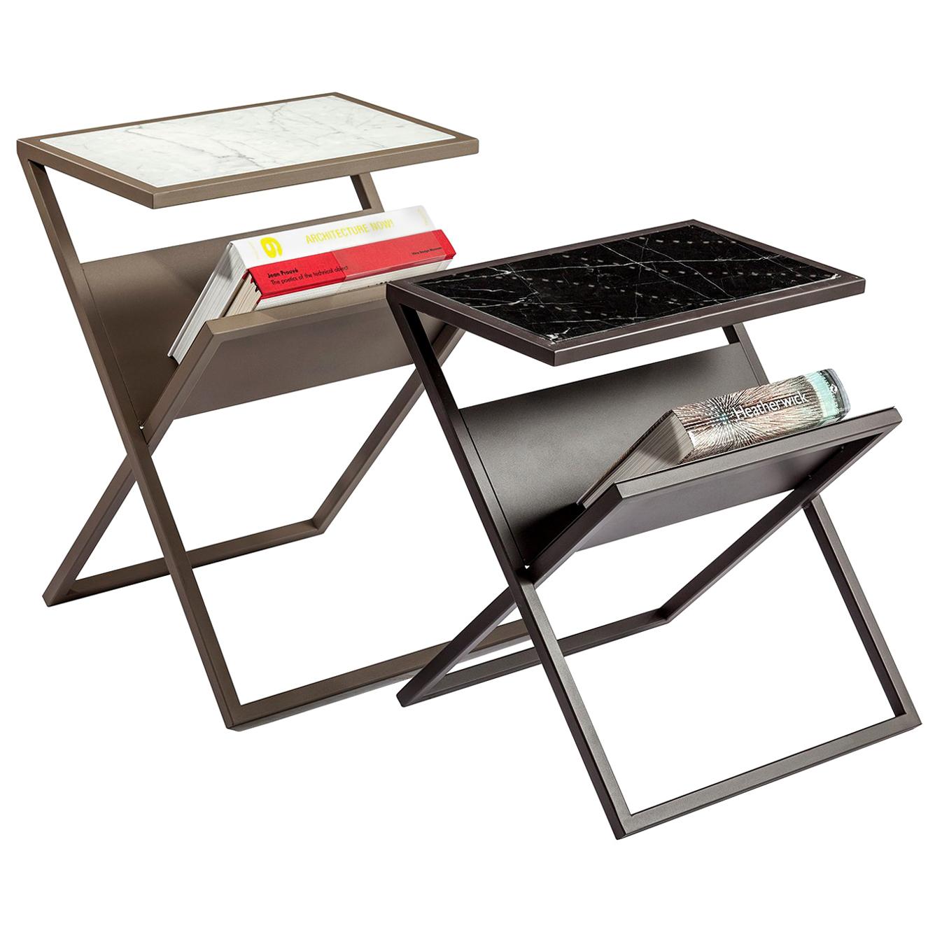 Xezette Table, Modern Metal Side Table For Sale