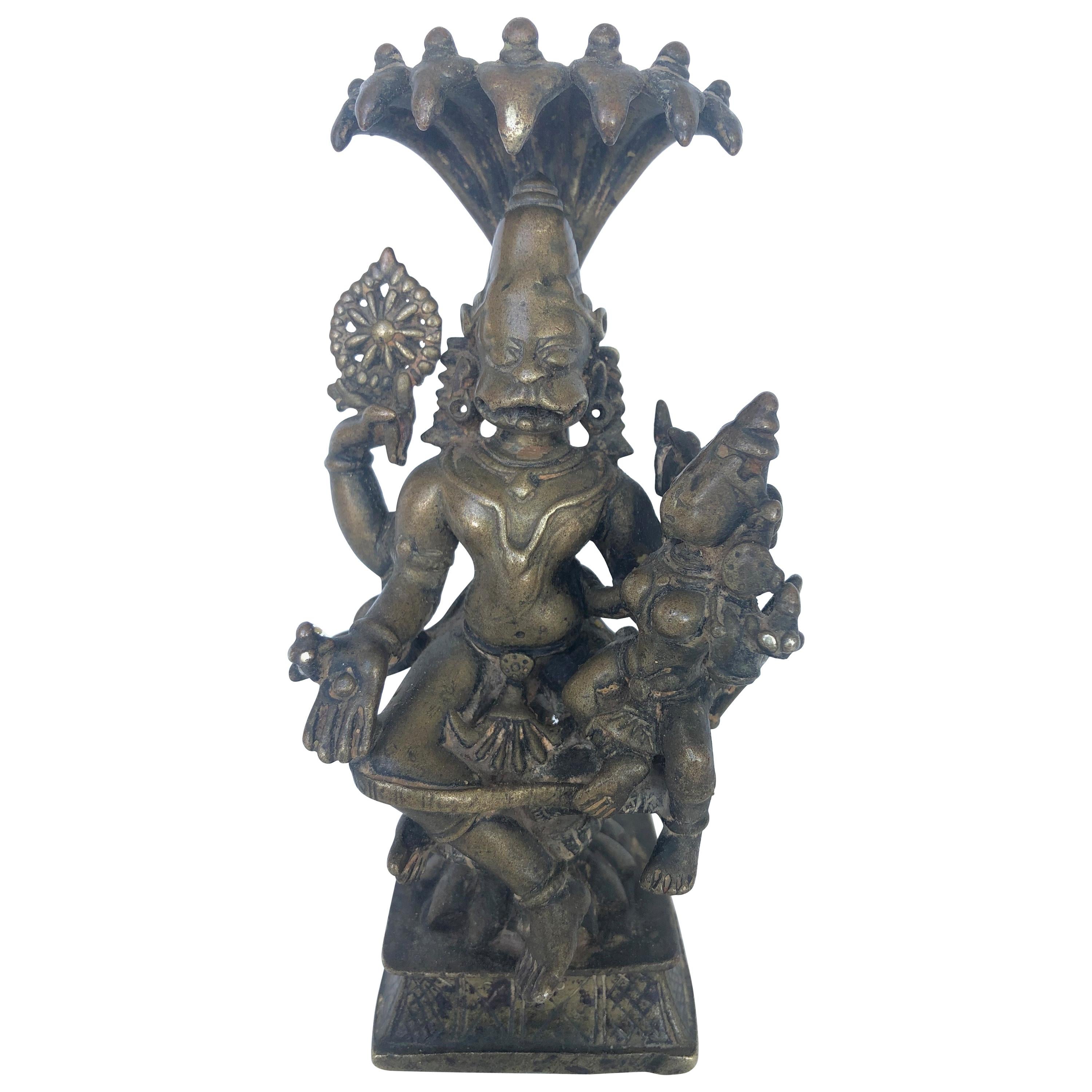 Bronze Figure of Narasimha, South India, 16th-17th Century For Sale