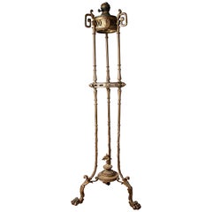 Antique Victorian Brass Oil Standard Lamp, circa 1850