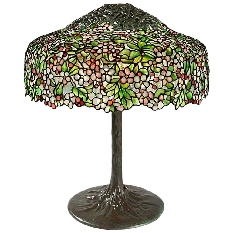 Tiffany Studios New York "Cherry Blossom" Table Lamp at 1stDibs