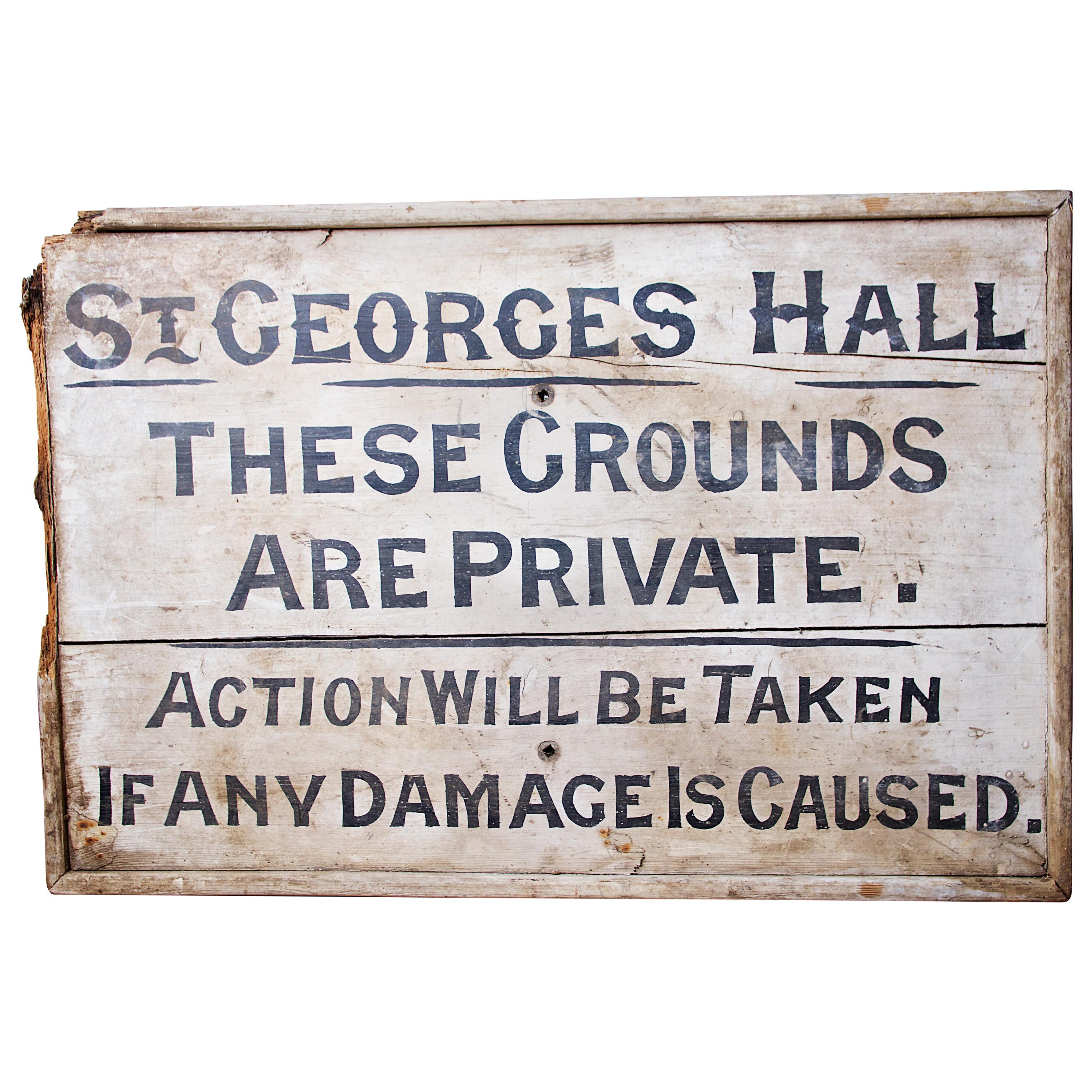 Hand Painted Wooden Sign, circa Late 19th Century