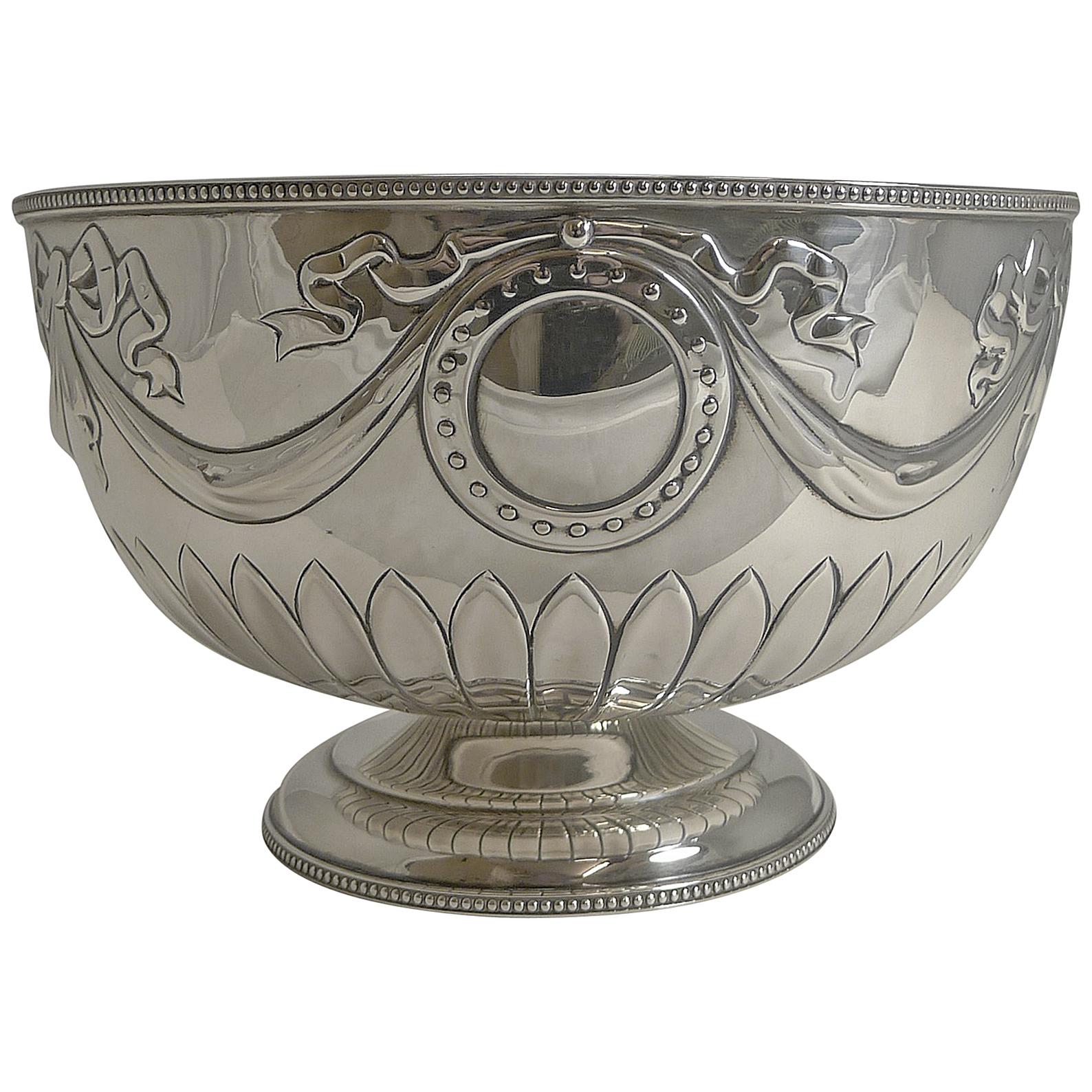 Antique English Sterling Silver Bowl by William Hutton, 1904