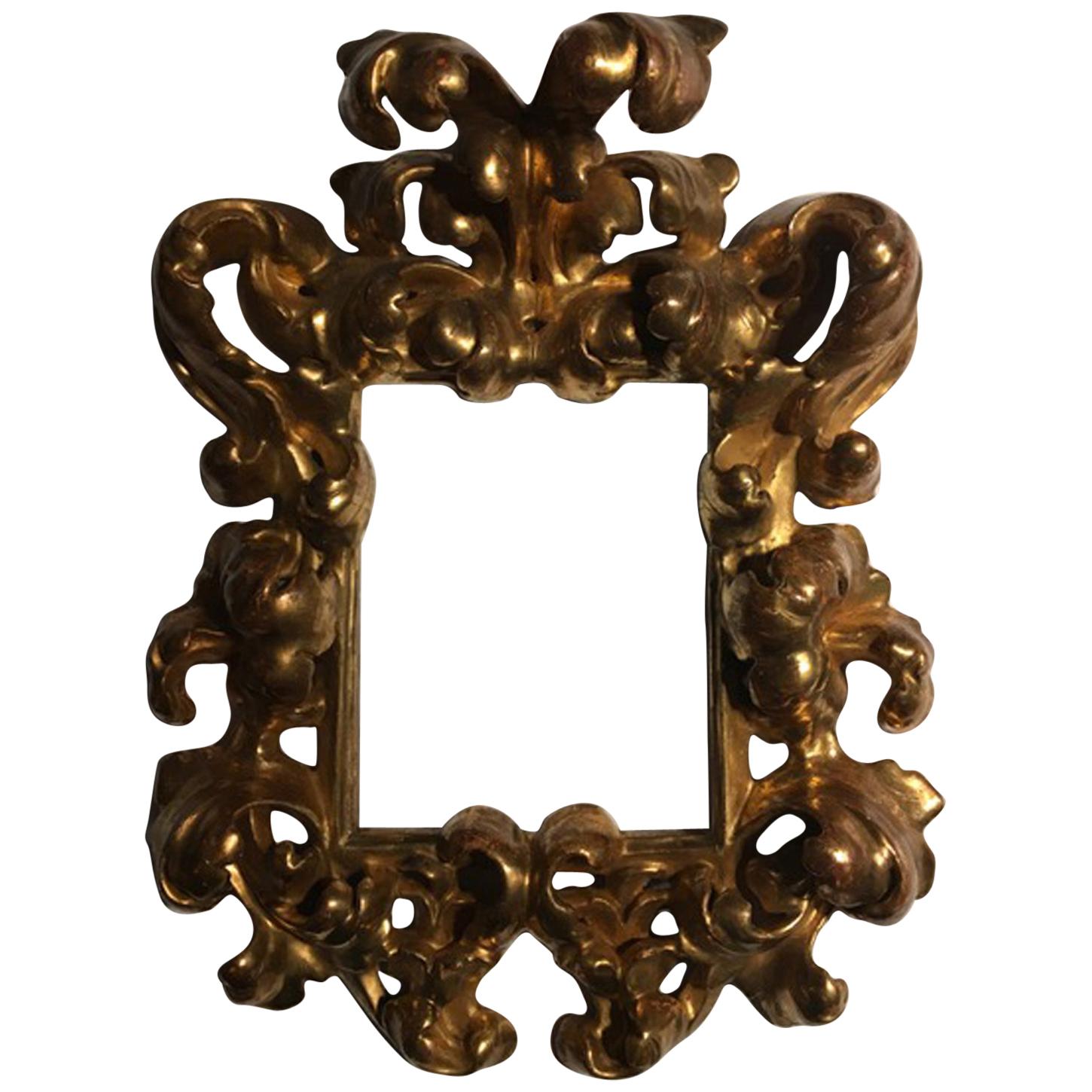 Italy 18th Century Golden Wood Frame in Tuscany Late Renaissance Style Florence