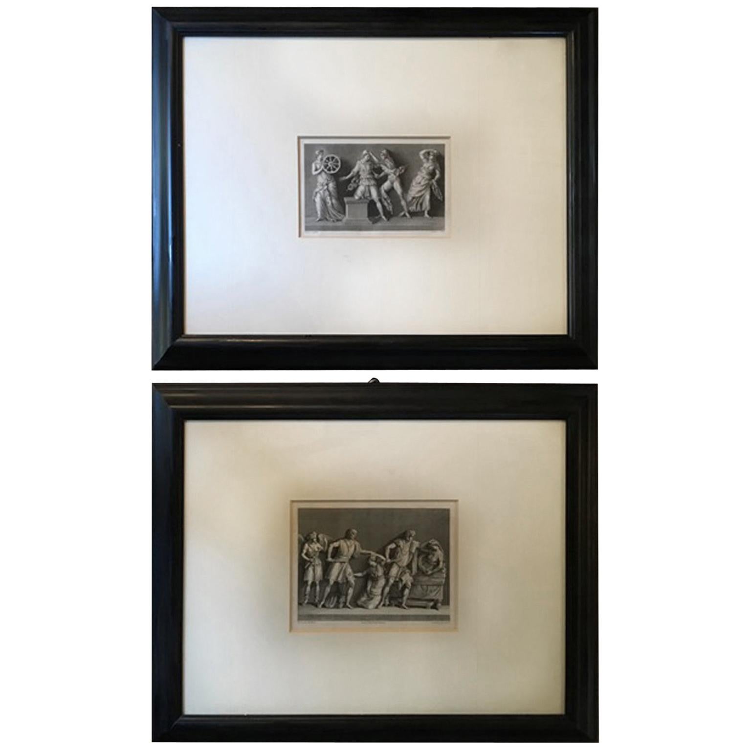 France Pair of Black White Prints by J.C.Ulmer For Sale at 1stDibs