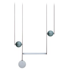 Customizable Equalizer Collection Four-Piece Chandelier - Smokey Green & Cream 