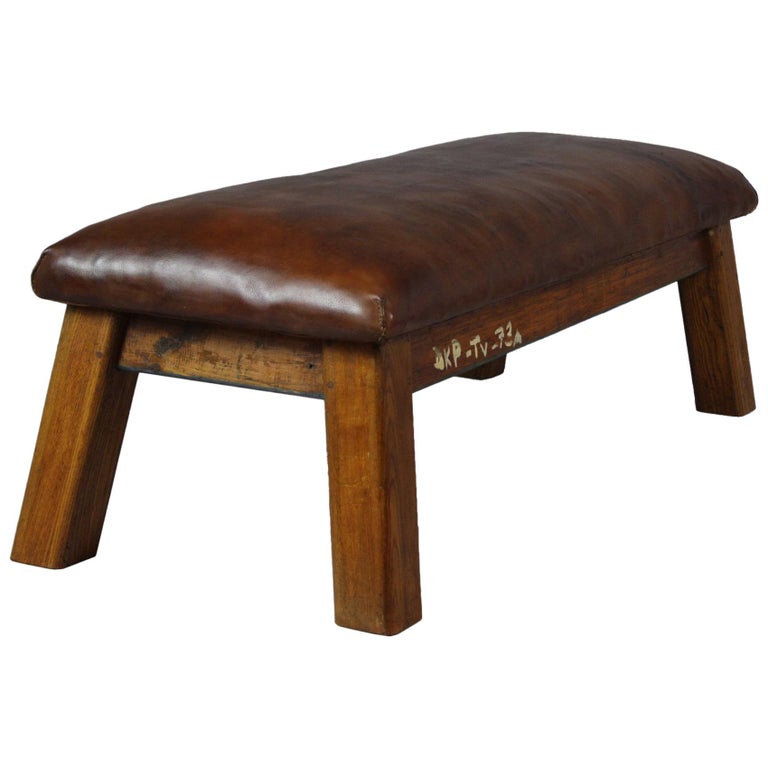 1930s Leather Gym Bench At 1stdibs