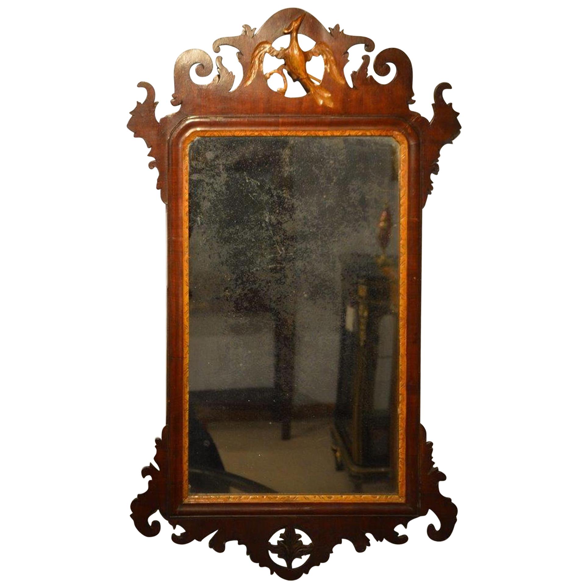 Chippendale Style George III Period Mahogany Pierced Fretwork Mirror