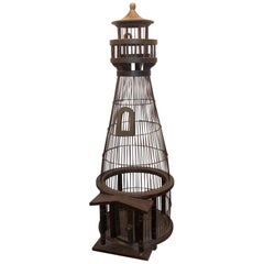 Used Large 1950s Lighthouse Birdcage