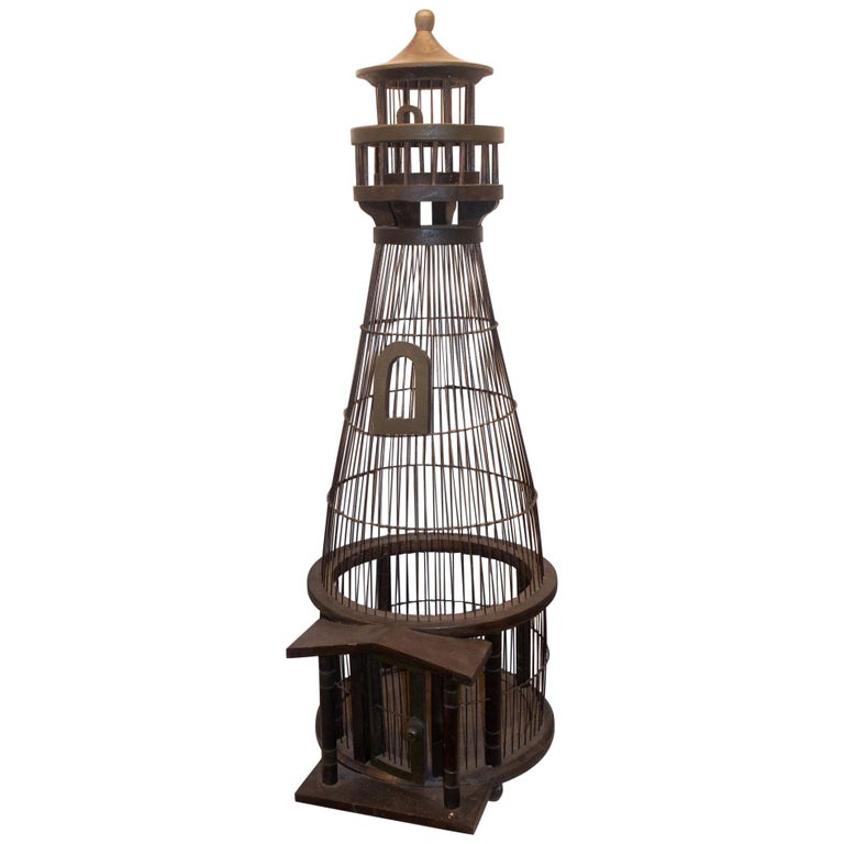 Large 1950s Lighthouse Birdcage at 1stDibs