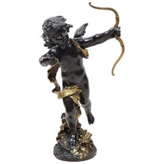Großer Bronze-Amor von Aug. Moreau, 19. Jahrhundert