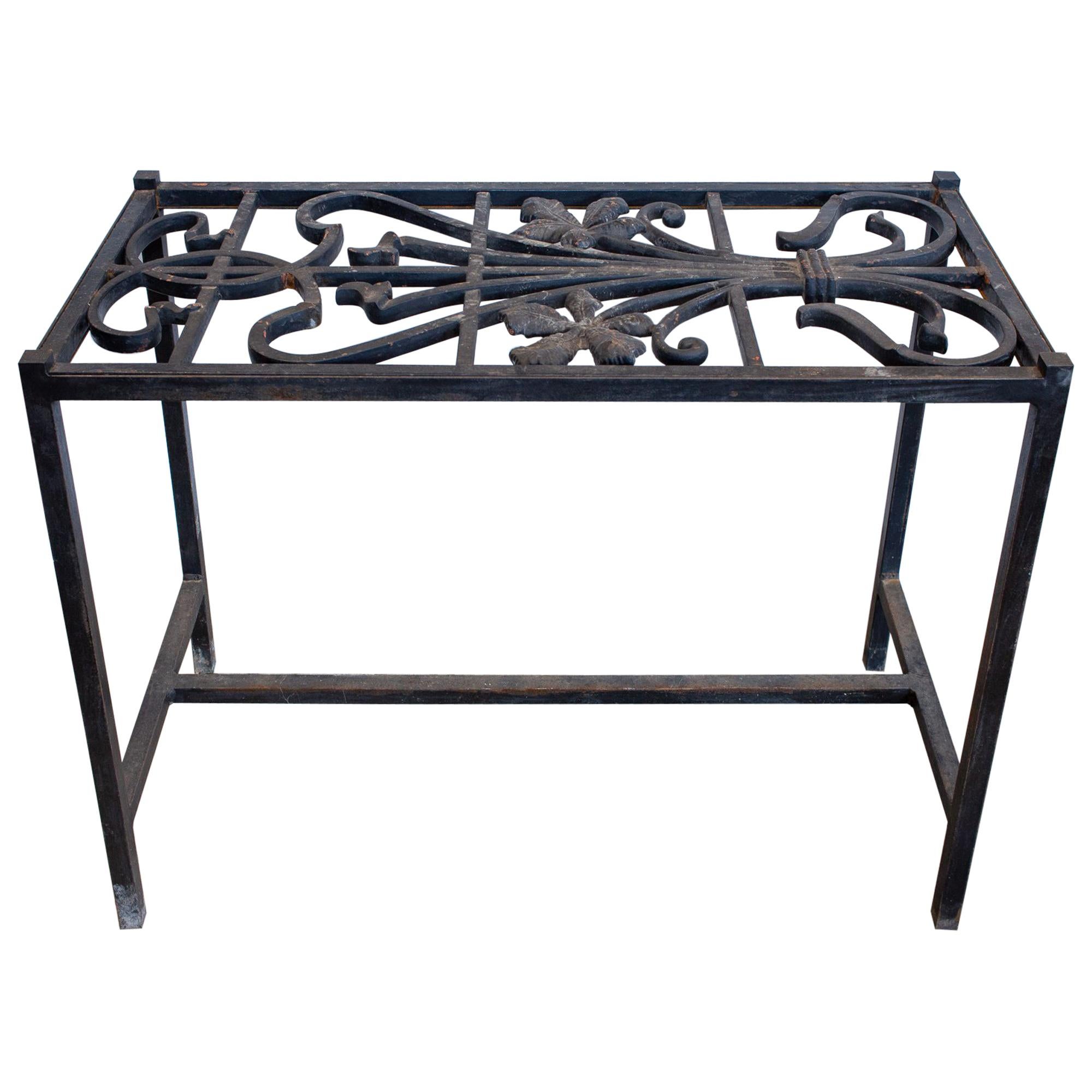 Antique French Iron Fragment Console Table