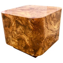 Milo Baughman Burl Wood End Table or Coffee Table