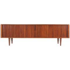 Mid-Century Modern Low Profile Tambour-Door Credenza by Barzilay