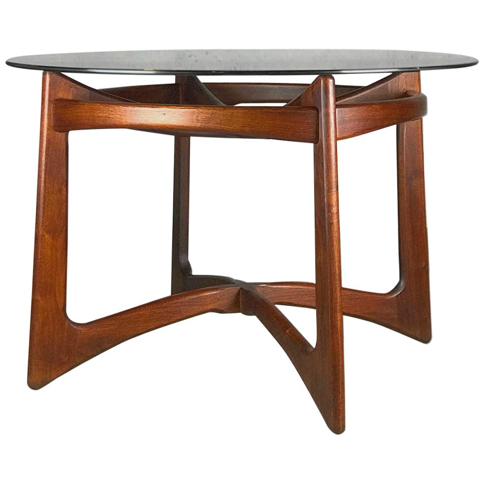 Sculptural Walnut and Glass Dining Table by Adrian Pearsall for Craft Associates