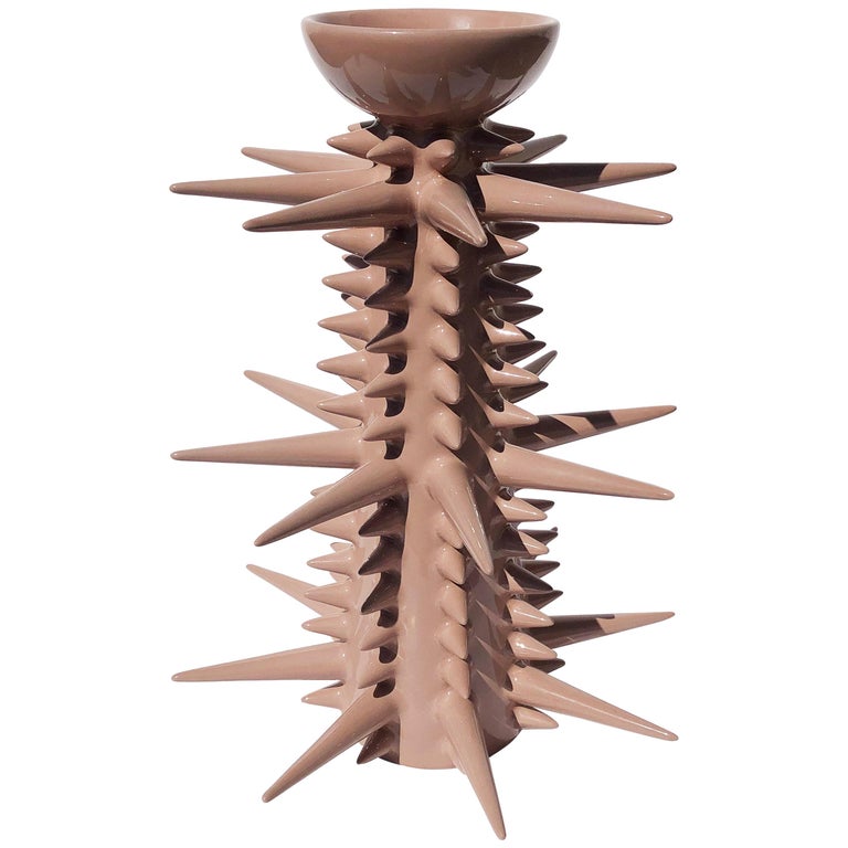Fine Art Ceramic Ceiba Candlestick Handmade Organic Modern Minimalist Style 1