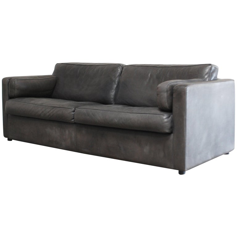 FSM / De Sede Vintage Leather Sofa Anthrazit / Black 1