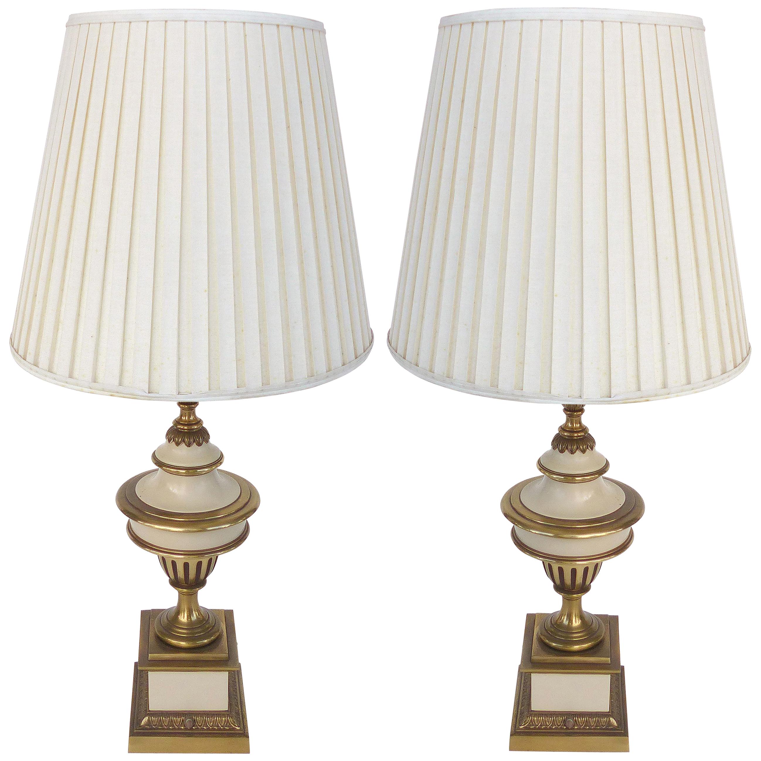 Brass Stiffel Table Lamps Pair For, Stiffel Antique Brass Lamps Vintage