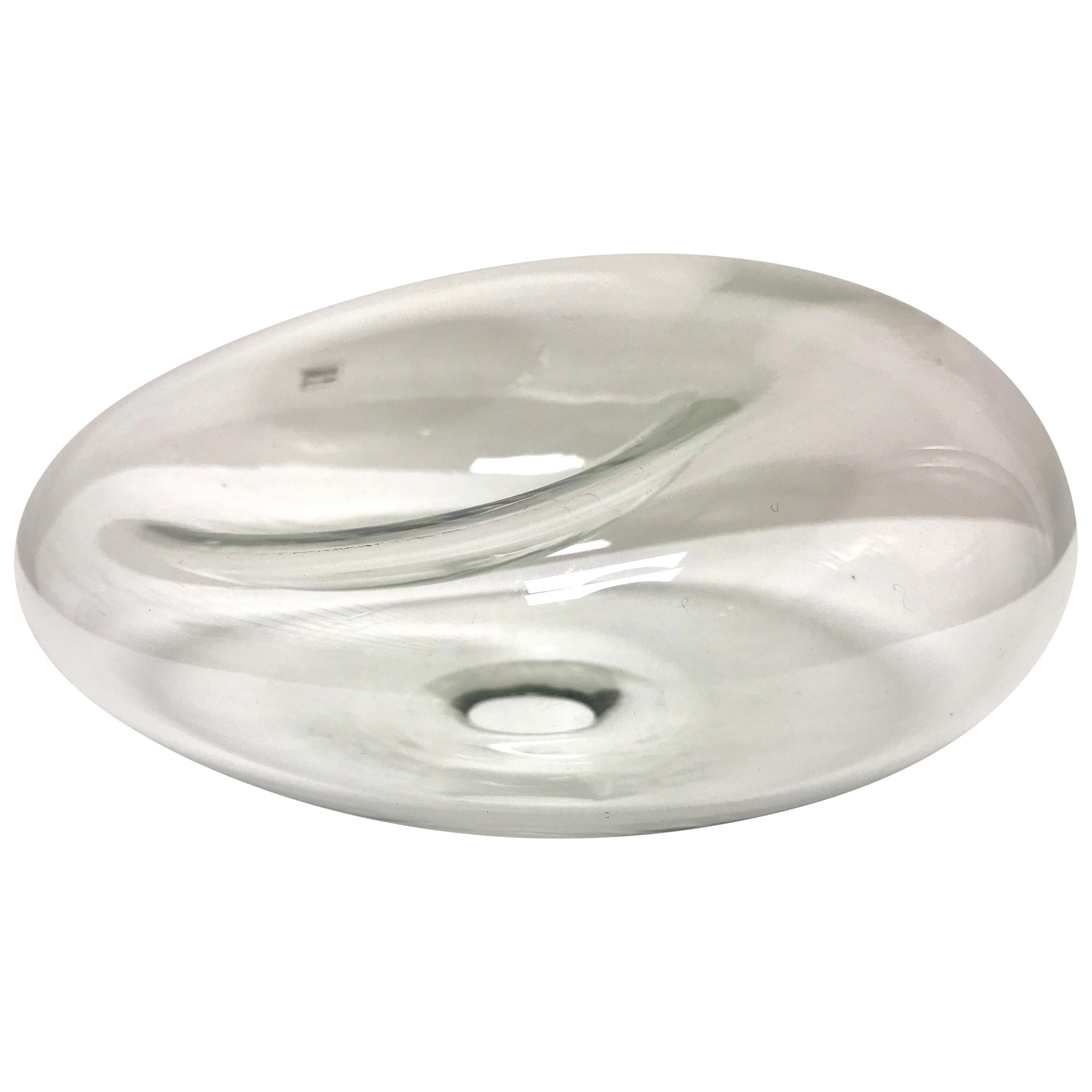 Murano Clear Glass Bowl by Alfredo Barbini For Sale