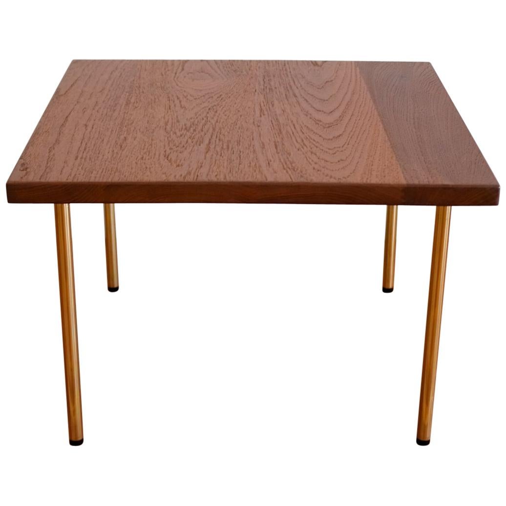 Peter Hvidt Teak Side Table with Brass Legs, 1950s For Sale