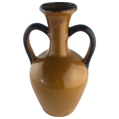 Vallauris Pottery French Midcentury Terra Cotta Vase with Handles 