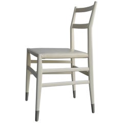 Gio Ponti "The Piazza Eindhoven, 1968" Rare White Chair with Metal End Caps