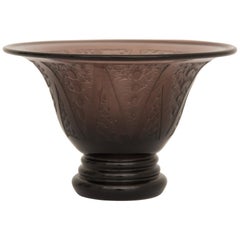 Antique Art Deco Amethyst Glass Vase Signed Erame
