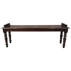 Antique Regency Mahogany Hall Bench / Window Seat