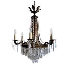 Antique Eiffel Tower Waterfall Chandelier with Outer Arms