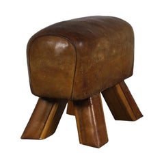1930s Leather Gym Stool